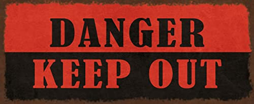 mrdeco Metall Schild 27x10cm gewölbt Danger keep out Deko Blechschild Tin Sign