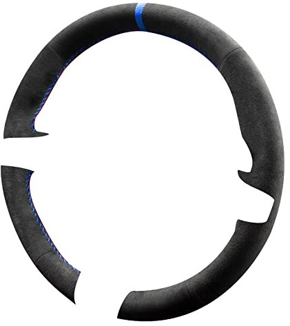 Alfanxi Handstich Alcantara Lenkradbezug Kompatibel mit BMW Z4 E85 E86 2003-2008 (Blaue Streifen)