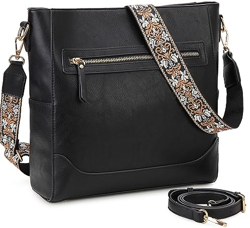 VX VONXURY Sac Bandoulière Femme en Cuir PU Sac a Main Femmes Bandoulieres avec 2 Pcs Bretelles Réglables et Amovibles pour Voyage
