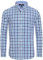 J.VER Tracht Hemd Freizeit Karohemd Button Down Arbeitshemd Traditionelles Männer Hemden Comfort Fit Trekking Langarm Shirt,Marine Blau Weiß,L