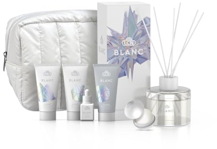 LCN Deluxe Set Blanc 7tlg. Xmas Christmas Weihnachten Geschenkset Set - Raumduft, Lipbalm, 2x Handcreme, Fußcreme, Nagelöl und Kosmetiktasche