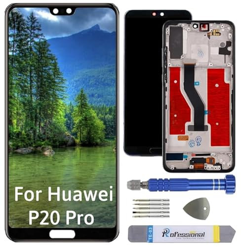 Int'x Display für Huawei P20 Pro CLT-AL01 L29 LCD Bildschirm Ersatz Touchscreen mit Werkzeug Schwarz mit Rahmen Hohe Qualität
