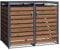 Wiltec Abri de Poubelle Double – 1420 x 980 x 1160 mm – pour Deux poubelles de 60 à 240 L – Design Bois – en Acier – avec Couvercle à carnière – Range Coffre Poubelle verrouillable