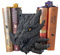 Dekorative Buchstützen aus Kunstharz mit gotischem Drachen, kreative Heimskulptur-Ornamente, robuste Buchstützen, for Büro, Studium, Bibliothek, Vintage-Regal-Dekoration (Color : Yellow)