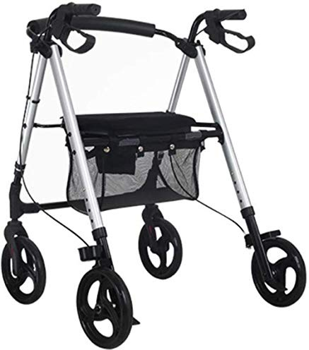 Gehgestell für ältere Menschen, Rollator mit Rollen, silberfarben, mit Lichtstern