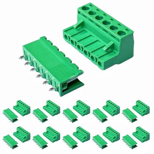 Phoenix-Stecker, 6-polig, 5,08 mm, PCB-Halterung, Schraubklemme, Steckverbinder, männlich, weiblich, gerade, Stecker, 10 Stück
