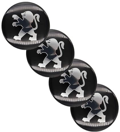 4 Pièces Enjoliveurs de Roue pour Peugeot 65MM, Cache-moyeux Autocollant de Capuchon de Jante Enjoliveur de Centre de Roue de Voiture Autocollant de Badge