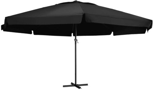 Hommdiy Sonnenschirm Ampelschirm Marktschirm Gartenschirm,Schwarz,600 cm