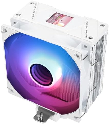 Thermalright Assassin Spirit 120 Vision ARGB White CPU Cooler with 1.54-inch 240*240 Resolution IPS Display LCD Screen,Computer CPU Air Cooling for LGA1700/1851/115X,AM4/AM5,High Performance Radiator