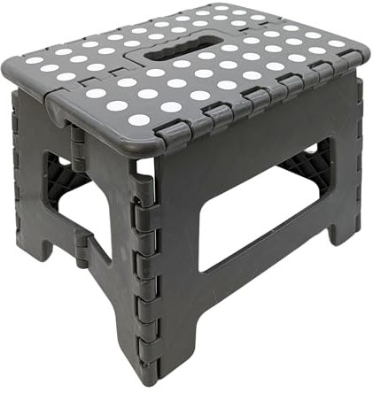 Hocker Tritthocker faltbar für Erwachsene und Kinder bis 150 kg Klapphocker aus Kunststoff rutschfest und platzsparend mit praktischem Tragegriff (29 x 22 x 22 cm & 1x HLKauf-Block)
