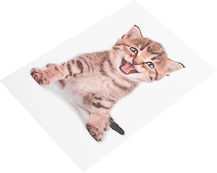 CRILSTYLEO Cat Stickers for Bathroom Animal Wall Decals Removable PVC Toilet Lid Sticker Cat Decor Posters