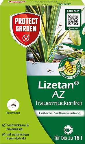 PROTECT GARDEN Lizetan AZ Trauermückenfrei, Gießmittel gegen die Larven der Trauermücken und andere Bodenschädlinge, 75 ml Konzentrat
