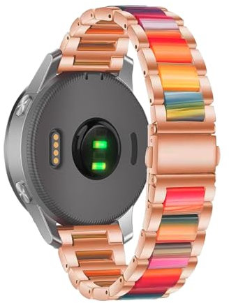 Bracelet en Acier Inoxydable en Résine pour Garmin Venu 2S/3S Bracelet, avec Métal Fermoir Réglable Bande de Rechange pour Femme Homme Compatible avec Garmin Venu 2S/3S Sangle (Acier inoxydable,10)