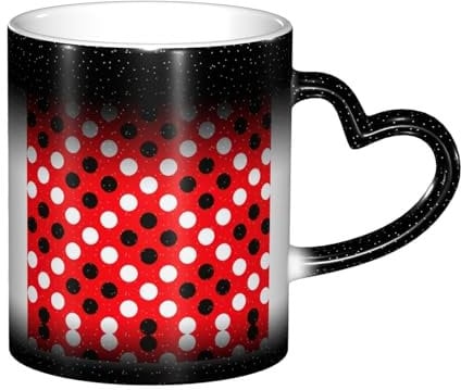 HGFVY Heat Sensitive Color Changing Coffee red white polka dot Mug In The Sky Magic Mug Ceramic Coffee Mugs As Gifts