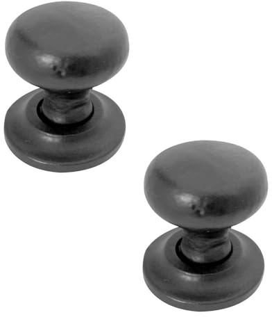 Loops 2 Pack Elegant 32mm Black Round Cupboard Knob for Timeless Decor - Kitchen Cabinet Knob