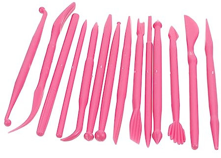 Operitacx 2 Schnitzstift aus Modelliermasse Werkzeug Glasur Gips Ton-Kit Backzubehör modellierwerkzeug modelierwerkzeug Kuchendekorationswerkzeuge Fondant-Kuchen-Ausstecher Plastik Rosy