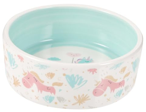 BAZEITFLOW Cuenco De Cerámica para Mascotas con Diseño De Dibujos Animados Comedero Antideslizante para Perros y Gatos Apto para Comida Seca Húmeda y Agua Plato Fácil De Limpiar para Cachorro