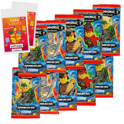 sefrado Bundle Exclusive Hüllen kompatibel mit Blue Ocean Ninjago 10 Booster Serie 7 Geheimnis der Tiefe Trading Card Game 2022