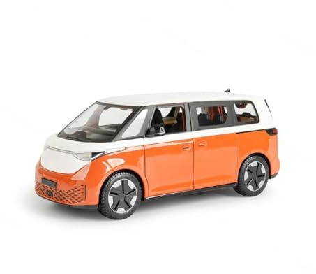 AMYALIN Modellauto Automodell 1:24 Für VW Für ID Für Buzz 2023 Statisches Die-Cast-Modellauto Modellfahrzeuge(Orange)
