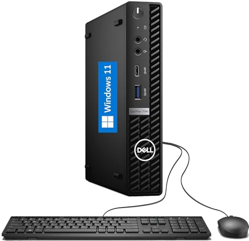 Dell OptiPlex 7090 Micro Desktop Computer PC, Intel Core i5 10th Gen i5-10500, 8GB RAM, 256GB SSD, 4K Supported, US Qwerty Keyboard, Win11 pro (Renewed)
