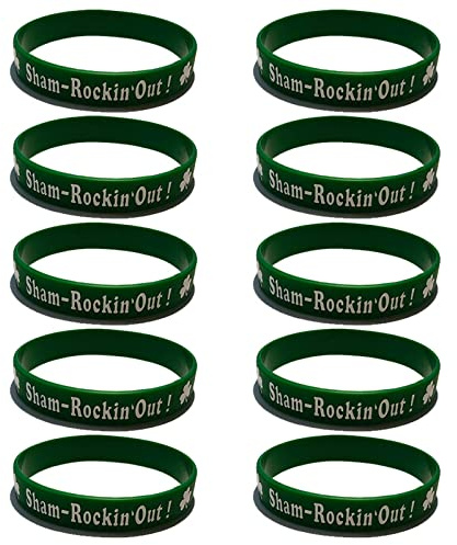 10 Stück St Patrick ' s Day Silikonarmband Handgelenkschlaufe Armbänder für Mädchen Jungen Cosplay Performance Silikonarmband