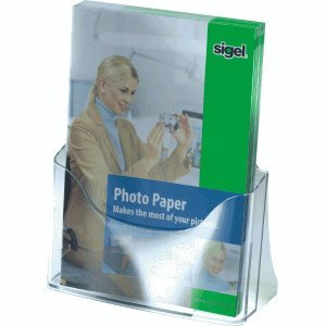 Sigel 4 x Tisch-Prospekthalter A4 mit 1 Fach glasklar VE=1 Stück