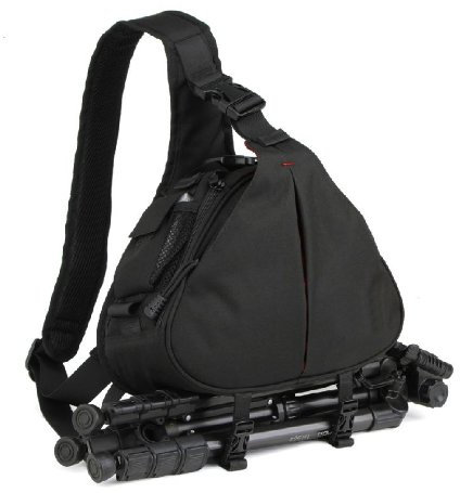 Croco CAS3198 Large Pro Sling All Weather Shoulder Camera Bag/Case with Lens and Tripod Holder for DSLR/SLR Camera