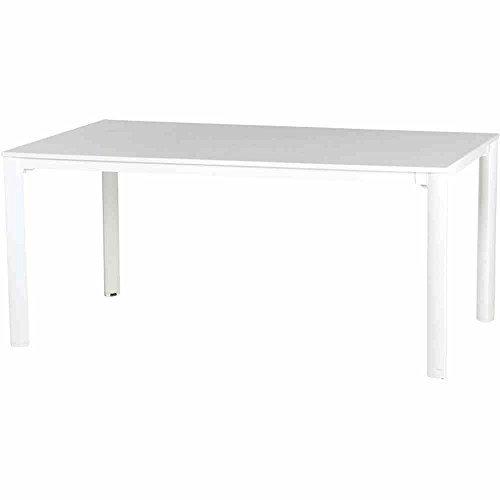 Sieger 1780-40 Exclusiv-Tisch mit Puroplan-Platte, 165 x 95 cm, Gestell Aluminium weiß, Tischplatte Marmordekor weiß