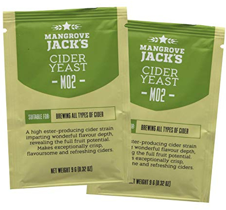2X Mangrove Jack Yeast Cider M02 Craft Series Yeast 9g Treats 23L