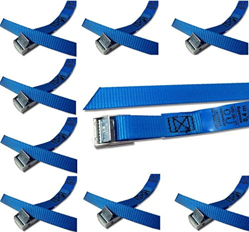 iapyx Befestigungsriemen-Set ideal zur Befestigung am Fahrradträger, Klemschloss Gurte, Spanngurte (10er Set, blau)
