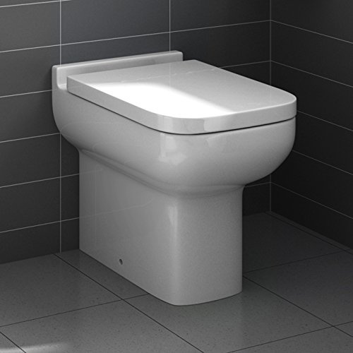 Short Projection Back To Wall Toilet Bathroom Cloakroom WC with Soft Close Seat