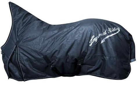 Imperial Riding Outdoordecke IRH Super-Dry 300 g, wasserdicht & atmungsaktiv, 600D Polyester 300 g Füllung, warme Winterdecke für Pferde, robust & pflegeleicht, Navy, 105