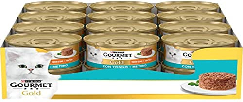 Gourmet Gold Tortini Komplettfutter mit Thunfisch für Erwachsene Katzen, 24 x 85 g
