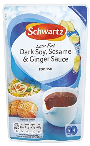 Schwartz Low Fat Dark Soy, Sesame & Ginger Sauce for Fish 300g (Pack of 2)