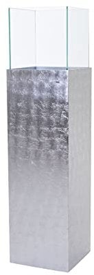 VIVANNO Windlicht-Säule Kerzenständer Deko-Laterne Candela Silber Hochglanz 100 cm hoch