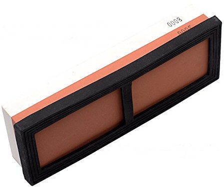 CNFQ Schleifstein doppelseitig, Schleifstein 3000 # 8000 # mit rutschfester Halterung aus Silikon