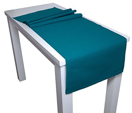 beties Farbenspiel Tischläufer ca. 40x220 cm - in interessanter Größen- und Farbauswahl - 100% Baumwolle für eine fröhlich Stimmung in Unifarben (Petrol)