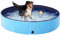 Yaheetech PVC Foldable Dog Paddling Pools Pet Swimming Pool Portable Puppy Extra Large Bathing Tub with Brush for Indoor Outdoor 140 x 30cm Blue