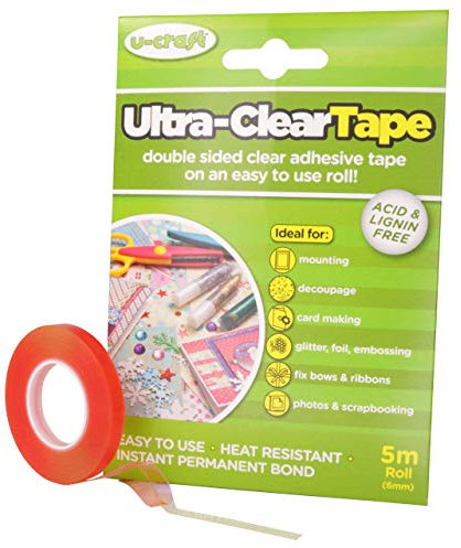 Schmales doppelseitiges Klebeband | Zum Basteln und Dekorieren | Permanente Haftung | Besonders dünn / 6 mm x 5 m