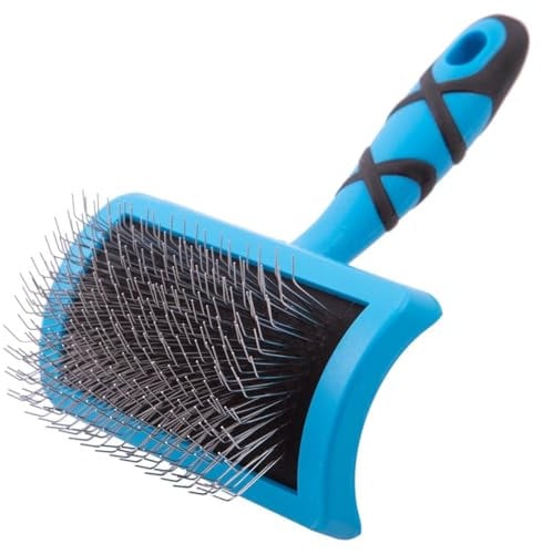 GROOM PROFESSIONAL Amplifier Firm Slicker Dog Brush - Perfect Brush to Amplify Dog Coat Volume & Remove Knots & Tangles - Dual Purpose - Medium