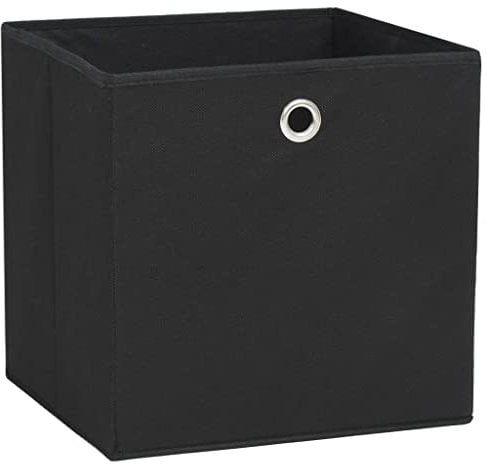 vidaXL 4X Aufbewahrungsbox Zusammenklappbar Spielkiste Regalkorb Faltkiste Korb Kinderbox Box Kiste Faltbox Vliesstoff 28x28x28cm Schwarz
