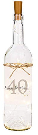 Manufaktur Liebevoll Flaschenlicht Happy Birthday 40 Geld Geschenk Geburtstag Leuchtflasche Frau Mann Freundin Freund Kollege Kollegin Büro Arbeit