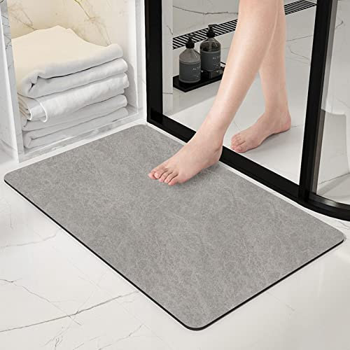 Zoryllic Thin Non Slip Bath Mats - Super Absorbent Floor Mat, Washable Bathroom Rugs Fit Under Door, for Bathtub, Kitchen, Shower & Laundry Room