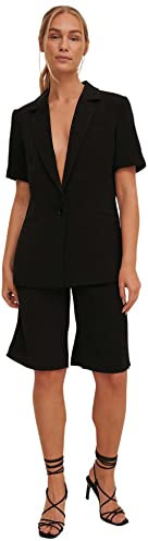 NA-KD Damen High Waist Shorts Bermuda, Black, EU 40