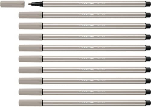 STABILO - Premium-Filzstift - Pen 68-10er Pack - warmgrau