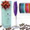 Elementi Electric Milk Frother Handheld, Matcha Whisk, Milk frother for Coffee Frother Electric Handheld Drink Mixer, Electric Mini Whisk Small Hand Mixer, Frappe Maker (Purple)