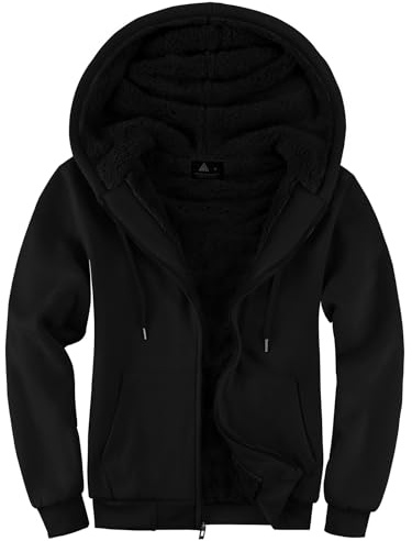 SwissWell Herren Fleecejacke Full Zip Kapuzenjacke Winter Sweatjacke mit Kapuze Gefütterte Hoodie Männer