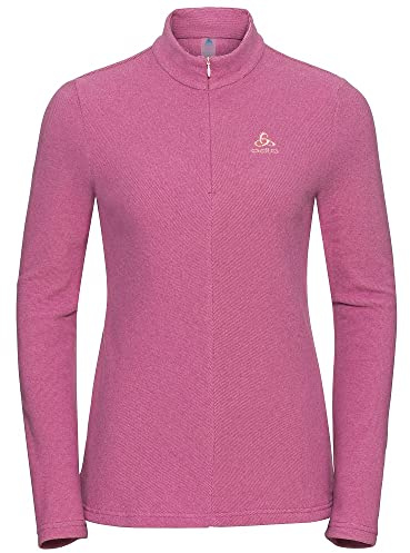 Odlo Damen Langarm Shirt mit Reißverschluss Roy, Festival Fuchsia - boto Dolphin, XL