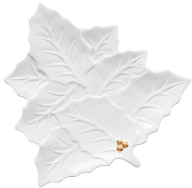 EASY LIFE Piatto da Portata 30x30 cm Holly & Berries White