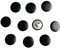 PEPPERLONELY 10 x 25 mm schwarze Leder-Knöpfe mit Schaft zum Aufnähen für Lederkleidung, Kleidung, Mantel, Jeans, Sofa, Dekoration, Basteln, 2,5 cm